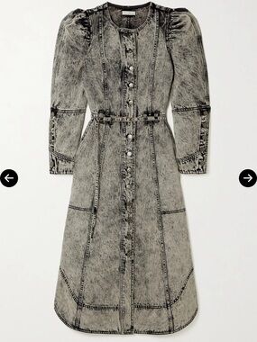 Ulla Johnson Washed Black Button-Front Midi Dress